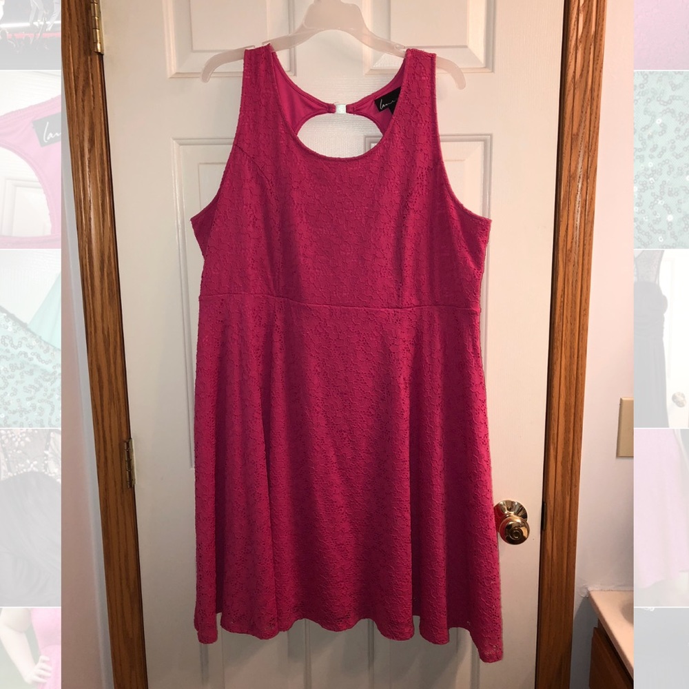 Pink floral lace dress